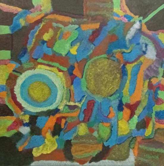 Vision intérieure - acrylique sur toile tableau contemporain 40x40cm