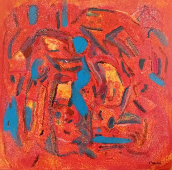 Fragment - peinture intuitive acrylique tableau abstrait 40x40cm