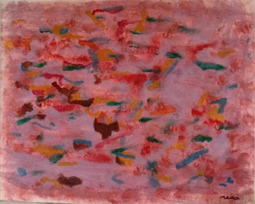 Rosée - peinture intuitive acrylique œuvre d'art 33x41cm