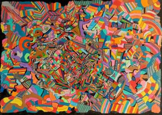 Transition - peinture intuitive acrylique œuvre abstraite 33x46cm