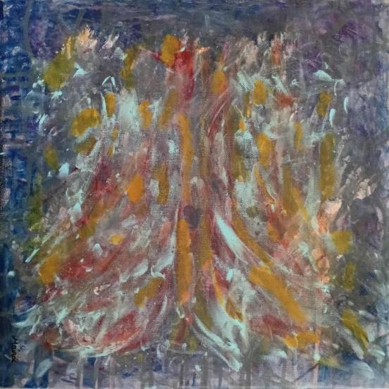 Infusion - acrylique sur toile tableau contemporain 40x40cm