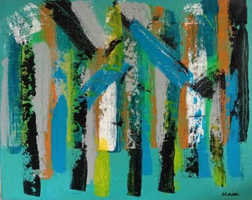 Portail - peinture intuitive acrylique tableau abstrait 33x40cm